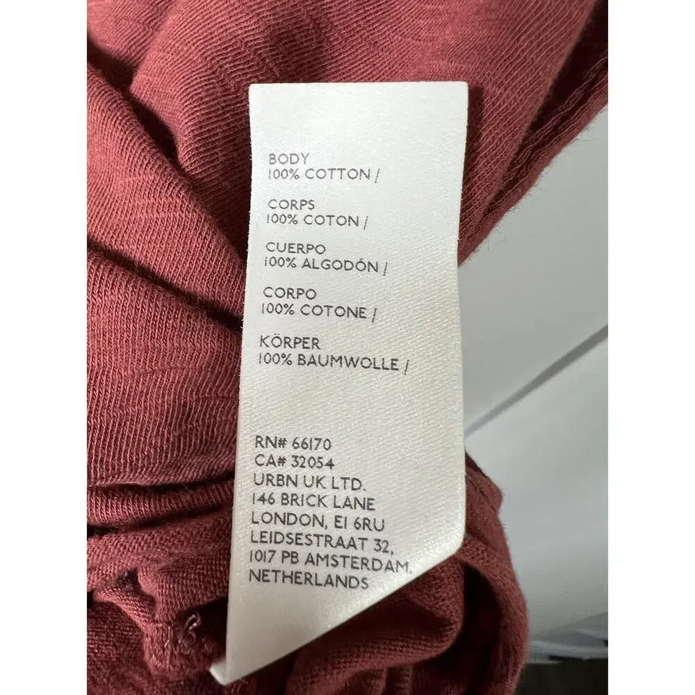 Free People Arden Long Sleeve Crewneck Top Size XS Rust